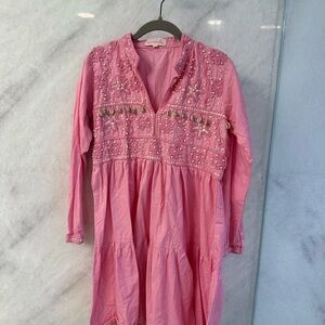 Pink Embroidered Women's Dress